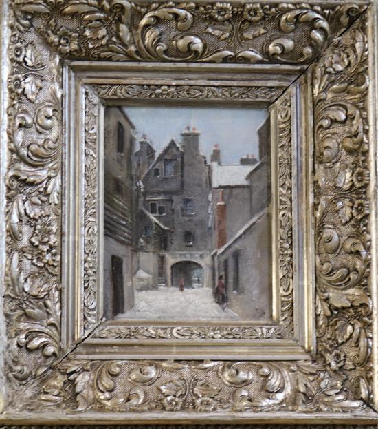 A. Middlemans Street scene in winter 8 x 6in.